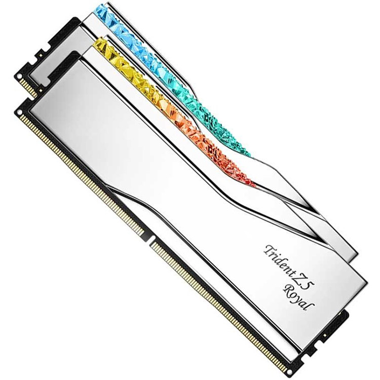 خرید رم G.Skill Trident Z5 Royal - ظرفیت 32 گیگابایت - DDR5 - دو کاناله - 6400 مگاهرتز - CL32 - نقره‌ای